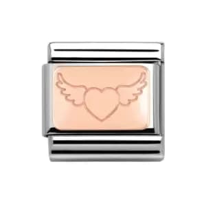 Image of Nomination Classic Rose Gold Flying Heart Charm