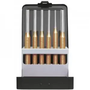 Image of Gedore RED Cotter pin driver set Ø 3 - 8mm in metal folding Cassette 6 Piece 3300823