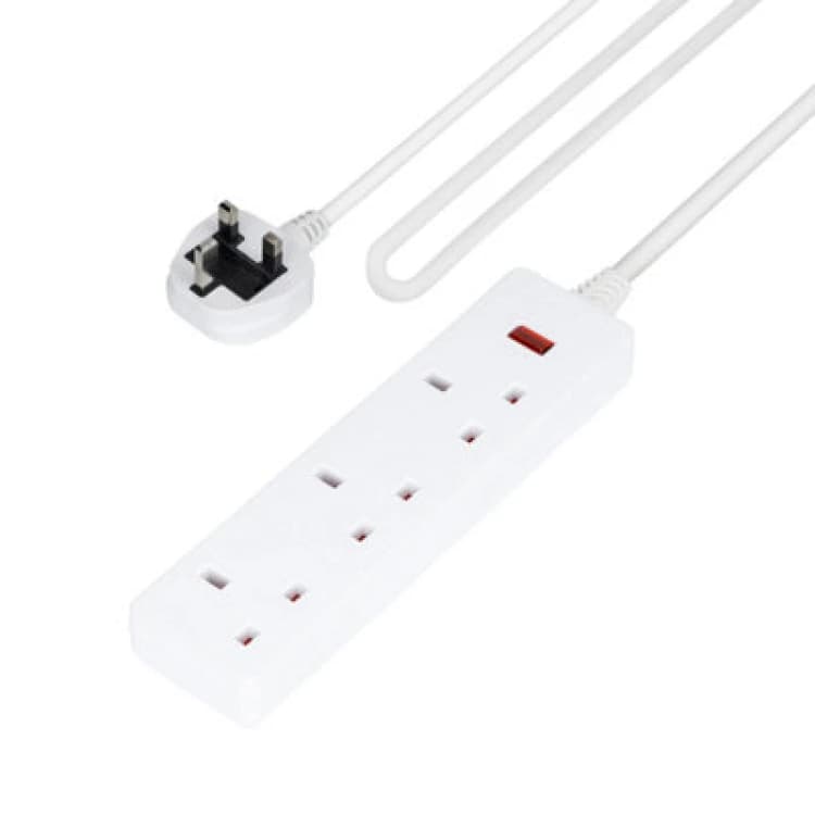Image of Geepas 3 Gang Extension Lead, 1M Cable With Indicator Light Wall Mountable