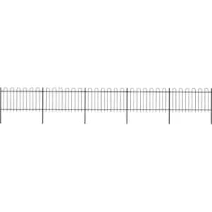 Image of Vidaxl - Garden Fence with Hoop Top Steel 8.5x1 m Black Black