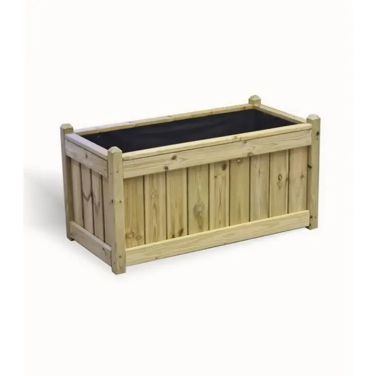 Image of Churnet Valley Garden Furniture Ltd Elegant Rectangular Trough Planter - Minimal Assembly Required in Brown Brown Unisex