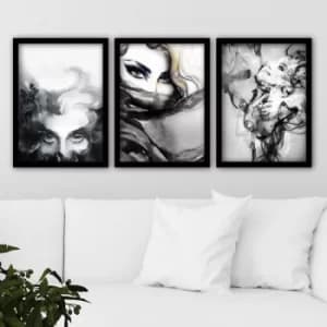 Image of 3SC44 Multicolor Decorative Framed Painting (3 Pieces)