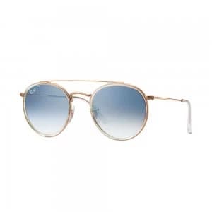 Image of Ray-Ban Round Sunglasses RB3647N 90683F Size 51 - Transparent; Bronze-Copper