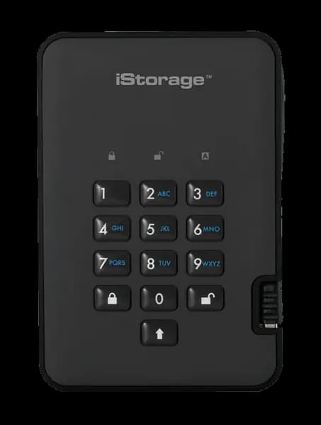 Image of iStorage diskAshur2 5TB Mobile External Hard Drive in Black - USB3.1