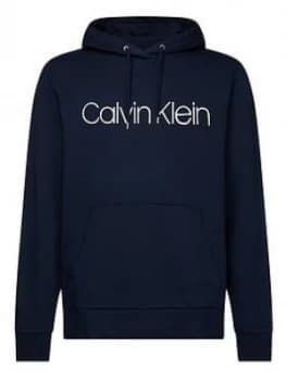 Image of Calvin Klein Cotton Logo Overhead Hoodie - Navy
