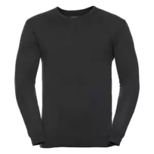 Image of Russell Collection Mens V-Neck Knitted Pullover Sweatshirt (2XL) (Black)