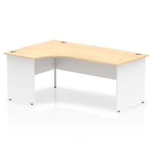 Image of Trexus Desk Crescent Left Hand Panel End 1800x800mm Maple Top White
