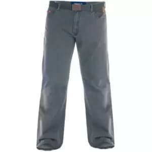 Image of Duke London Mens Kingsize Canary Bedford Cord Trousers With Belt (48R) (Charcoal)