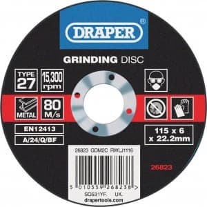 Image of Draper Depressed Centre Grinding Disc 115mm 6mm 22mm