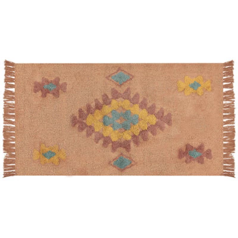 Image of Beliani Rug Igdir Orange 80 X 150 Cm Cotton