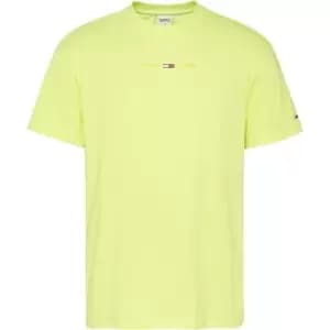 Image of Tommy Jeans Jeans Gel Logo T Shirt - Yellow