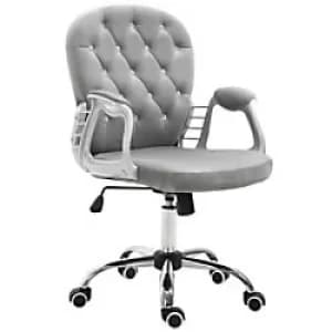 Image of Vinsetto Office Chair Grey Velvet, Foam, PP, Nylons 921-169V70GY