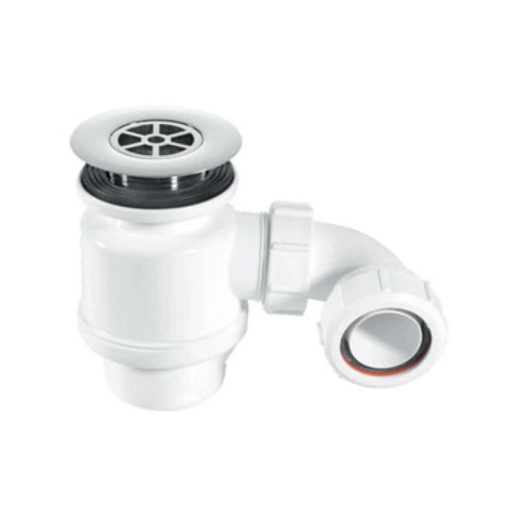 Image of Mcalpine 50mm Water Seal Resealing Shower Trap Multifit Outlet 85mm Chrome Brass