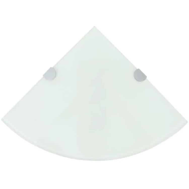 Image of Corner Shelf with Chrome Supports Glass White 35x35 cm