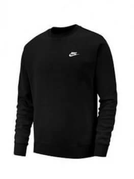 Image of Nike Sportswear Club Fleece Crew Neck Sweat, Black, Size XL, Men