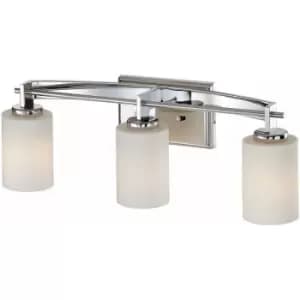 Image of Loops - IP44 3 Bulb Wall Light Arc Shaped Opal Etched Glass Polished Chrome LED G9 3.5W