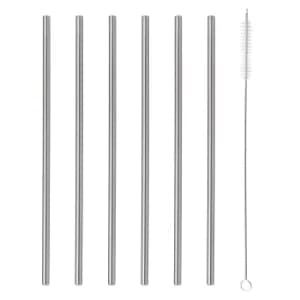 Image of Viners Barware 6pce Long Steel Drinking Straws Gift
