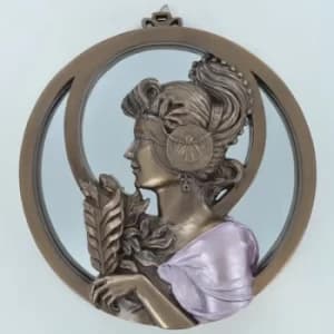 Image of Art Nouveau Lady Mirror With Leaves