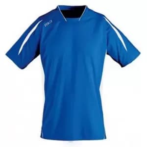 Image of SOLS Mens Maracana 2 Short Sleeve Football T-Shirt (XXL) (Royal Blue/White)