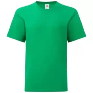 Image of Fruit Of The Loom Childrens/Kids Iconic T-Shirt (5-6 Years) (Kelly Green)