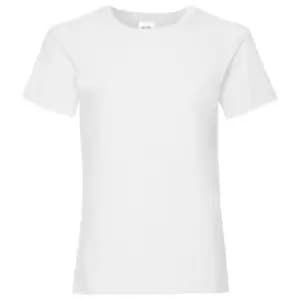 Image of Fruit Of The Loom Girls Childrens Valueweight Short Sleeve T-Shirt (Pack of 2) (5-6) (White)