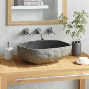 Image of Basin River Stone Oval 45-53cm Vidaxl Taupe
