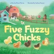Image of five fuzzy chicks