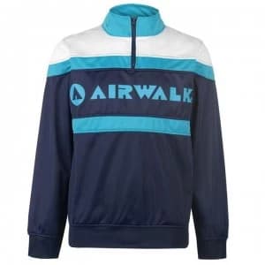 Image of Airwalk Quarter Zip Track Jacket Mens - Navy / Teal