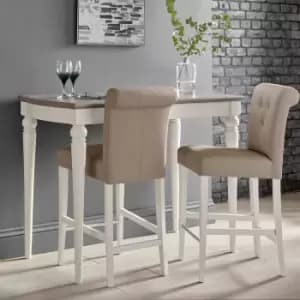 Image of Montreal Pair Of Soft Upholstered Bar Stools - Bonded Leather