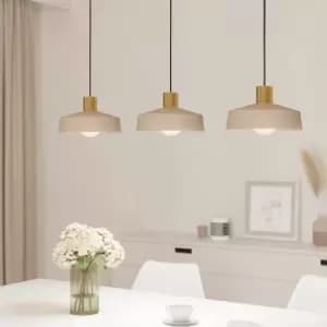 Image of Eglo Valdiola 3 Lamp Diner Bar Light - Brushed Sand