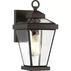 Image of Outdoor IP44 1 Bulb Wall Light Lantern Western Bronze LED E27 60W d02334