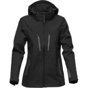 Image of Stormtech Womens/Ladies Patrol Hooded Soft Shell Jacket (XL) (Black/Carbon)