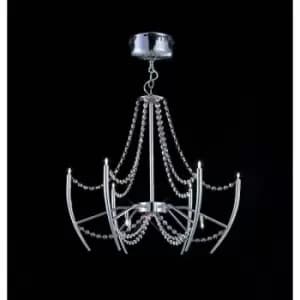 Image of Zest round pendant light 9 polished chrome/crystal bulbs