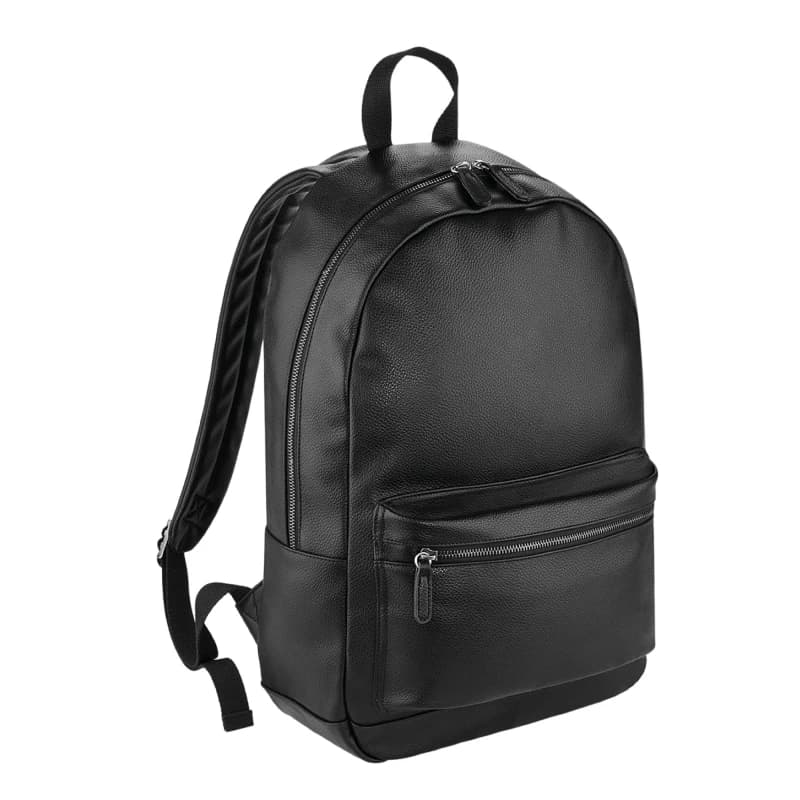 Image of Bagbase Faux Leather Backpack Black unisex