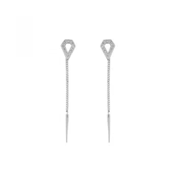 Image of Karl Lagerfeld Open Diamond & Point Earrings