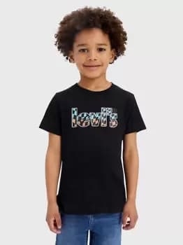 Image of Kids Ombre Checkered Poster Logo Tee - Black