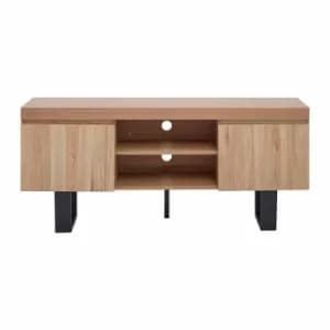 Image of Interiors by PH Contemporary Media Cabinet with Metal Legs, black