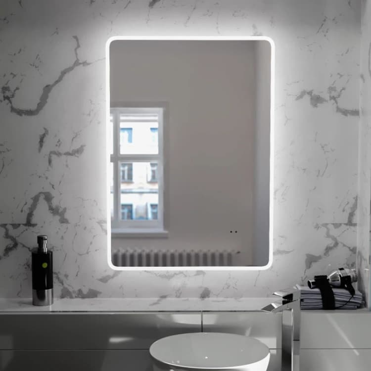 Image of Nes Home Motion Sensor Bathroom LED Mirror Shaver Socket Demister 500 x 700mm Silver