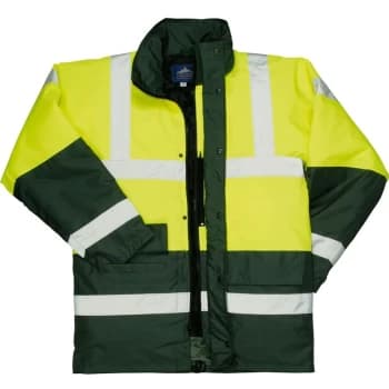 Image of S466YGRM - sz M Hi-Vis Contrast Traffic Jacket - Yellow/Green - Portwest