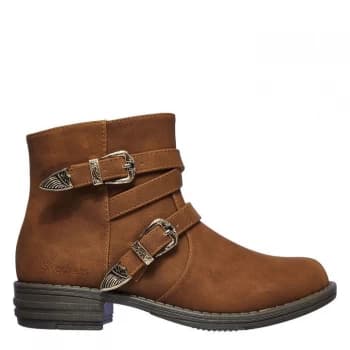 Image of Skechers Dash Junior Girls Ankle Boots - Brown