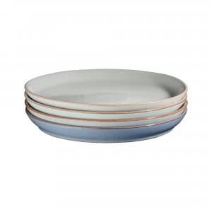 Image of Denby Always Entertaining - The Blue Edit 4 Piece Coupe Dinner Plate Set