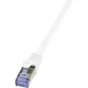 Image of LogiLink CQ3061S RJ45 Network cable, patch cable CAT 6A S/FTP 3m White Flame-retardant, incl. detent
