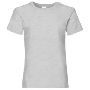 Image of Fruit Of The Loom Girls Childrens Valueweight Short Sleeve T-Shirt (Pack of 2) (5-6) (Heather Grey)