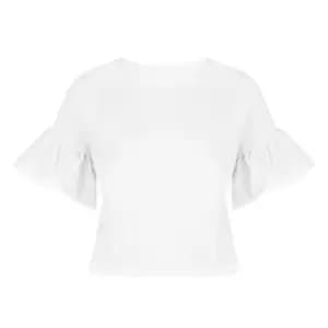 Image of Miso Ruffle Sleeve T Shirt - White