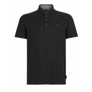 Image of Ted Baker Hughes Textured Polo Shirt - Black