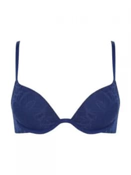 Image of DKNY Signature scribble plunge push up bra Blue