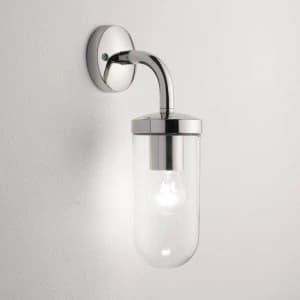 Image of 1 Light Outdoor Wall Light Polished Nickel IP44, E27
