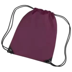 Image of Bagbase Premium Gymsac Water Resistant Bag (11 Litres) (Pack Of 2) (One Size) (Burgundy)