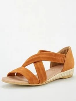 Image of Office Hallie Wedge Sandals - Tan Gold