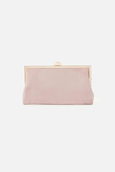 Image of Accessorize Suedette Clip Frame Clutch Bag Nude